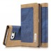 Samsung Galaxy S6 - CaseMe Vintage Denim Material Stand Wallet Protective Phone Cover Case - Blue